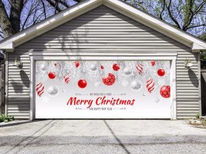 Holiday garage door magnets that are a cover for your entire garage door
